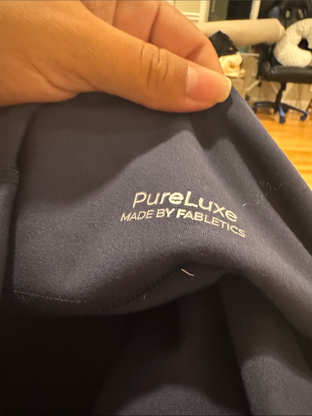 Fabletics PowerHold High Waisted Pocket Leggings Navy Blue Medium Yoga Gym - Picture 5 of 9